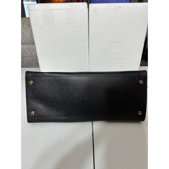 Claudia Firenze Black Pebbled Leather Satchel Top Handle Bag Made in Italy NEW - Picture 4 of 6